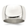 thumbnail image 1 of Bague Anneau Demi-Ronde 12 mm Taille 10 en Argent Sterling 925, 1 of 2