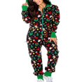 thumbnail image 1 of Combinaison une Pièce à Carreaux pour Femmes, Combinaison Adulte Sans Pieds, Pyjama de Nuit avec Chandails à Capuchon S-TTG, 1 of 5