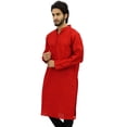 thumbnail image 3 of Atasi Kurta Long Ethnique pour Homme Rouge Chemise de Designer Bollywood - Xx-Grand, 3 of 7