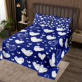 thumbnail image 2 of Erosebridal Blue Heart Coverlet Set Twin, Cartoon Heart Bedding Set, Teens 2-Piece, 2 of 5