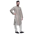 thumbnail image 2 of Atasi Printed Designer Rayon Button Down Casual Kurta With Pajama For Men, 2 of 4