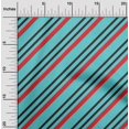 thumbnail image 1 of oneOone Georgette Viscose Turquoise Blue Fabric Stripes Craft Projects Decor Fabric Printed By The Yard 42 Inch Wide-FIQ, 1 of 4