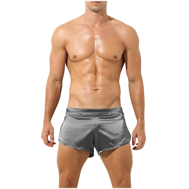 Rbaofujie Boxer Briefs For Men Men's Solid Color Ruffled Men's Front Split Pants Thin Oversized Underwear Mens Briefs Underwear