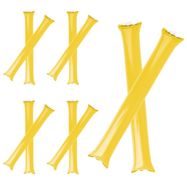 GOGO 100 PCS Cheer Sticks Inflatable Bam Bam Spirit Stick, Yellow Cheerleading Noisemakers