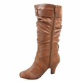 thumbnail image 2 of Maggie-39 Bottes Décontractées Mi-Mollet à Bout Rond à Talons Hauts à Fermeture Éclair pour Femmes, 2 of 2
