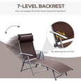 thumbnail image 4 of Outsunny Chaise Longue Inclinable Pliante Robuste pour l'Extérieur, Chaise Longue de Patio, Jardin, Plage, à Gravité avec Oreiller, 7 Positions de Dossier Réglables, Brun, 4 of 9