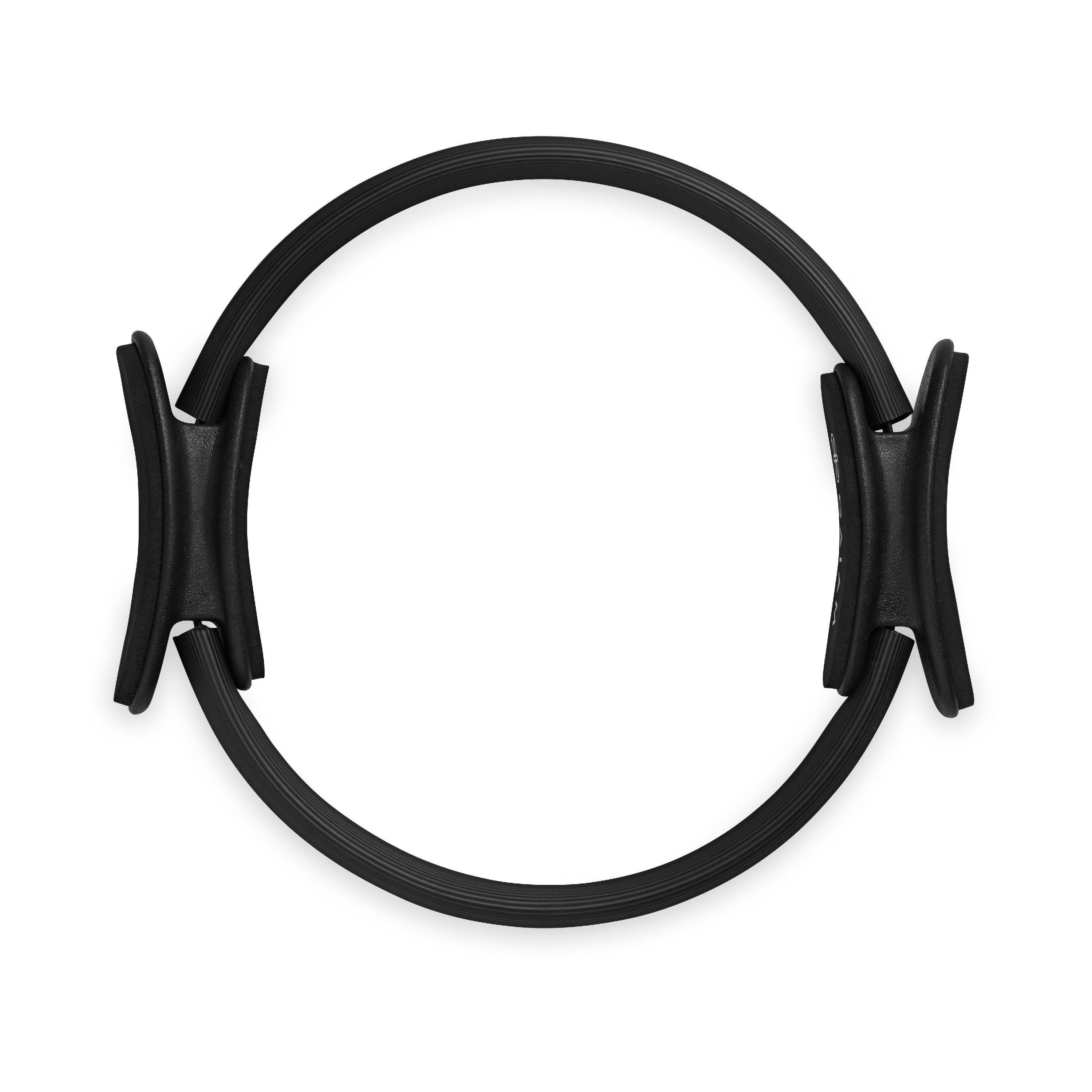 Anneau de Pilates essentiel Gaiam 30 cm (noir) - Léger, durable, poignées rembourrées en mousse, équipement d'exercice flexible pour tonifier les bras, les cuisses, les jambes et les abdominaux.