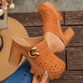 thumbnail image 2 of RXMEKW Pantoufles d'Été pour Femmes, Talons Hauts Fermés Unis à la Mode, 2 of 9