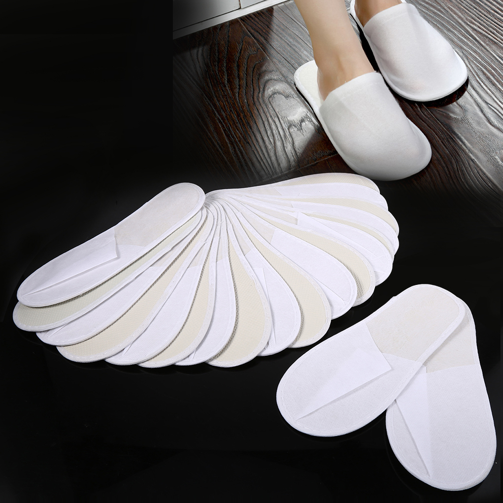 WALFRONT 10 Pairs/Lot Disposable Guest Slippers Travel Hotel