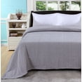 thumbnail image 3 of Fabstyles 100% Cotton Soft and Cozy Blanket - Herringbone Weave Cotton Blanket - Perfect for Layering Any Bed for All Season (Grey/White, Queen (90''x90'')), 3 of 4