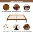 thumbnail image 3 of MODERNLUXE King Size Dry Bamboo Platform Bed, 12" H Bed Frame with Wood Slat Support, No Box Spring Needed, Easy Assembly, Brown, 3 of 7
