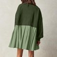 thumbnail image 3 of RKSTN Womens Fall Dresses 2023 Mode Décontractée Robe Chandail en Molleton Patchwork Couleur Grande Taille Manches Longues Col Rond Mini Robes Fluides, 3 of 7