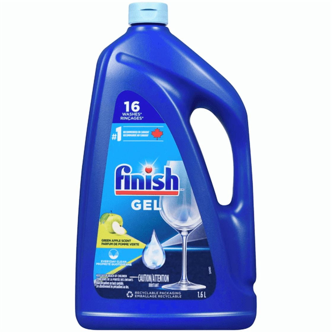Gel Dishwasher Detergent, 2 in 1, Green Apple