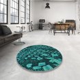 thumbnail image 4 of Ahgly Tapis Rectangulaire Lavable en Machine Intérieur Transitionnel Turquoise Foncé Vert, 2 Pieds x 3 Pieds, 4 of 7