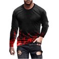 thumbnail image 2 of Meichang T-Shirt à Manches Longues pour Hommes Grands, T-Shirts Graphiques pour Hommes Décontractés à Imprimé Flamme 3D, T-Shirts Amusants à Col Rond Confortables à Manches Longues pour Hommes, 2 of 5