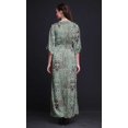 thumbnail image 2 of Bimba Robe Longue d'Été en Rayonne à Imprimé Géométrique Damassé, Manches Kimono, Fente, X-Grand, 2 of 6
