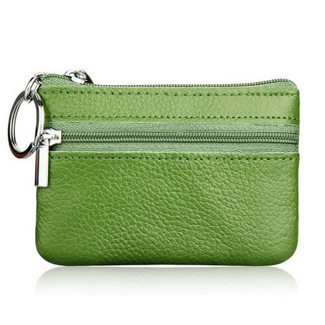 MesaSe ESTONE Soft Men Card Coin Key Holder Zip Genuine Leather Wallet Pouch Bag Purse
