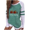 thumbnail image 2 of Blouses pour Femmes Chic Décontracté T-Shirt à Col Rond à Imprimé Patchwork pour Femmes T-Shirt de Noël Décontracté Blouse Hauts Chandail en Liquidation, 2 of 6