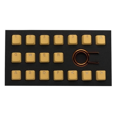 Tai-Hao Rubber Keycap Set 18 Pieces Diamond Texture Compatible with Cherry MX and Mechanical Keyboards Includes Keycap Puller, Neon Orange