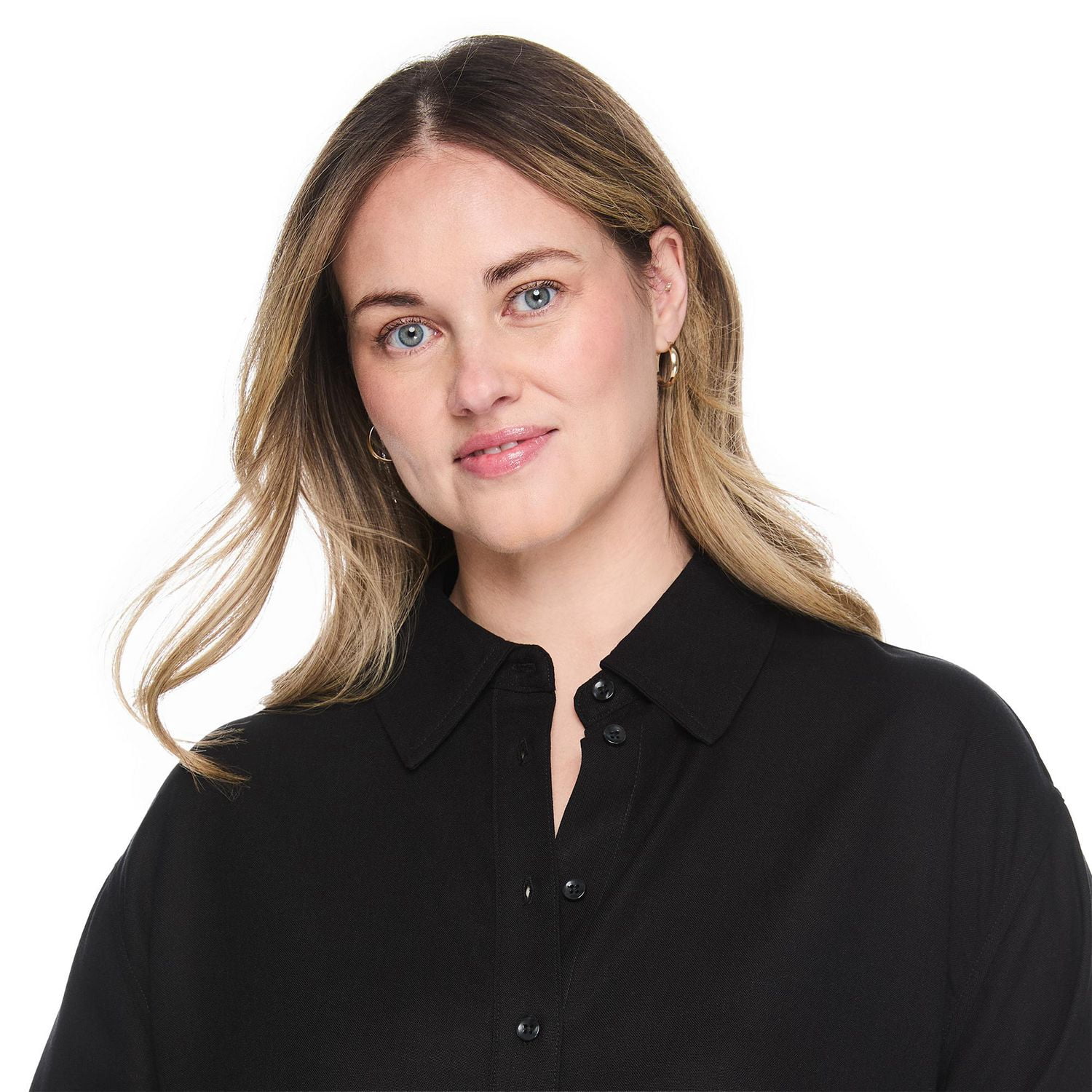 Lane Bryant Women's Plus Linen-Blend Button-Up Shirt