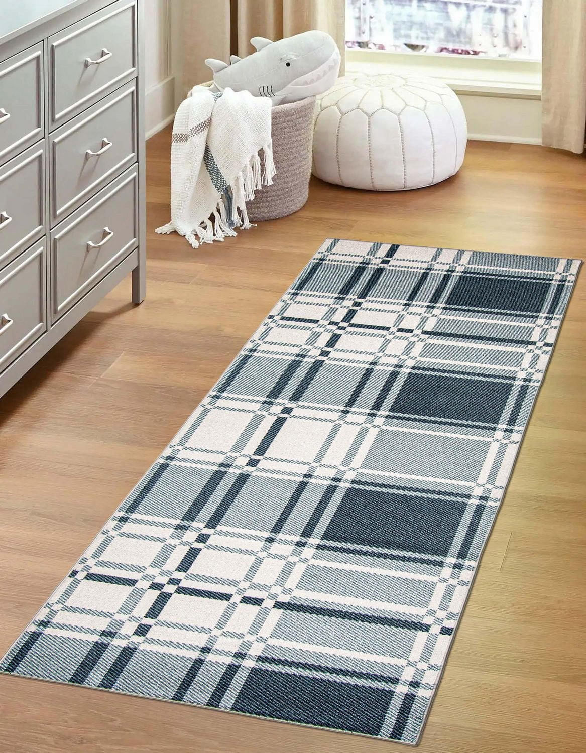 Tapis Lavable ECARPET à Carreaux pour Chambre, Salon, Chambre d'Enfant