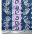 thumbnail image 1 of Soimoi Purple Rayon Fabric Stripe & Paisley Decor Fabric Printed Yard 42 Inch Wide, 1 of 3