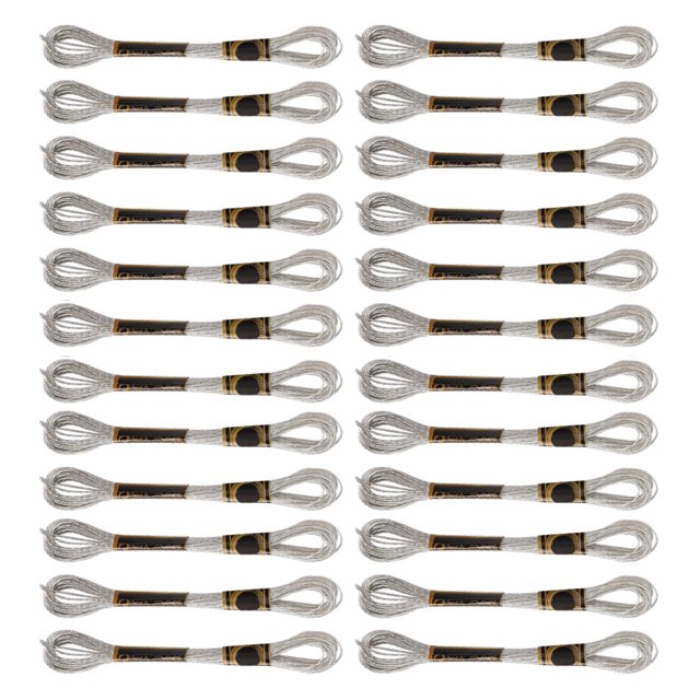 24 Pcs Fils de Broderie Point de Croix Argent Fil Brillant Fait Main 8 Mètres
