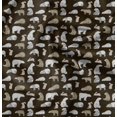 thumbnail image 1 of Soimoi Brown Silk Fabric Bear & Rabbit Animal Print Fabric by the Yard 44 Inch Wide, 1 of 6