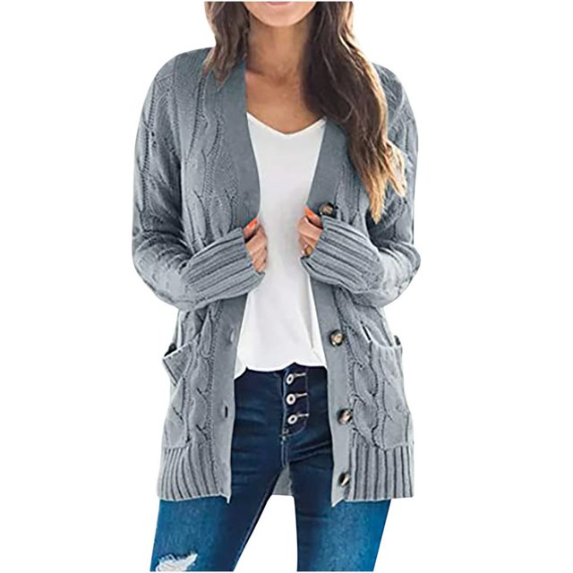 Cardigan Sweaters for Women Womens Long Sleeve Cable Knit Cardigan Sweaters Open Front Solid Fall Outwear with Pockets