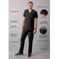 thumbnail image 3 of Adar Addition Go-Basic Scrub Set for Men - Classic V-Neck Scrub Top & Cargo Scrub Pants - A9300 - Black - 3X, 3 of 7