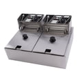 thumbnail image 1 of Commercial Deep Fryer, 6L Electric Deep Fryer, Adjustable Temperature Stainless Steel Dual Tank Electric Fryer with Basket, Electric Countertop Fryer for Restaurant and Home, 1 of 7