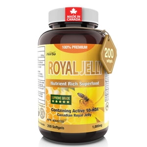 Herba Royal Jelly Capsules 1000mg - 200 Softgels | Made in Canada