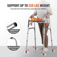 thumbnail image 3 of VEVOR Folding Walker Aluminum Mobility Walker Aid with Adjustable Height 350LBS, 3 of 9