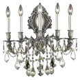 thumbnail image 1 of Elegant Lighting Monarch Traditional Pewter 5 Light E12 Royal Crystal Wall Sconce, 1 of 2