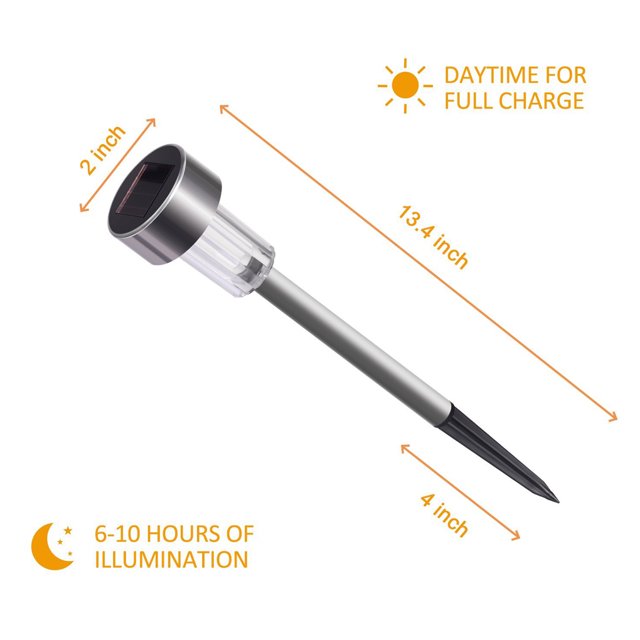 1pc Stainless Steel Solar LED Lawn spike landscape lamp; Lamp IP44 Level Outdoor Garden Pathway Landscape Lamp