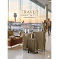 thumbnail image 1 of TRAVLR Express 3 Piece Luggage Set  Front Opening 20" Carry On – Hardside Spinner Suitcase Set, Expandable 24" & 28" Checked Luggage, Recessed TSA Lock, Mute 360 Wheels, Anti-Blast Zippers-Brown, 1 of 6