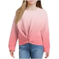 thumbnail image 4 of Plebaso Chandail à Manches Longues pour Filles avec Torsade à l'Avant, Imprimé pour Garçons, Col Ras du Cou, Décontracté, Léger, Chandail à Enfiler, Hauts pour Enfants, 4 of 7