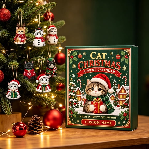Fankiway Décoration de Noël Intérieure Extérieure Calendrier de l'Avent Jouets de Noël 2026 Compte à Rebours de 24 Jours Cadeau Calendrier de l'Avent de Noël