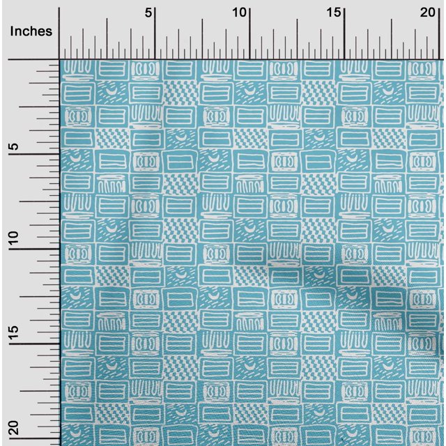oneOone Viscose Chiffon Turquoise Blue Fabric Geometric African Sewing Craft Projects Fabric Prints By Yard 42 Inch Wide