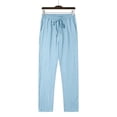 thumbnail image 4 of WRKEKC Casual Pants for Men Spring Fall Fashion Solid Color Drawstring Elastic Waist Long Pants for Daily Casual Outings Lounge　Wear, 4 of 9