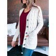 thumbnail image 2 of Cardigan en Tricot à Manches Longues pour Femmes avec Bouton Ouvert sur le devant, 2 of 6