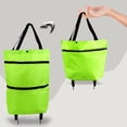 thumbnail image 2 of WHEANG Sac à Outils Chariot de Magasinage Sac Portable Multifonction Sac Fourre-Tout Pliable Chariot de Magasinage Sacs d'Épicerie Réutilisables avec Roues Chariot d'Épicerie Roulant Taille Unique Vert, 2 of 4