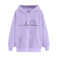 thumbnail image 2 of Pompotops Femmes Lâches Sweat-Shirt à Manches Longues Chemisier à Capuche à Capuche Citrouille, 2 of 5