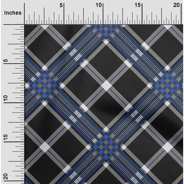 oneOone Cotton Cambric Fabric Tartan Check Decor Fabric Printed BTY 56 Inch Wide