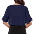 thumbnail image 3 of 2025 Women Fashion Solid Plus Size Cardigan for Women Mesh Irregular Short Sleeve Moth Cardigan Loose Cardigan Beach Holiday Oversized Cardigan for Women Tops, 3 of 5