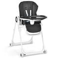 thumbnail image 1 of Babyjoy Baby High Chair Foldable Feeding Chair w/ 4 Lockable Wheels Black, 1 of 8