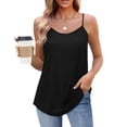 thumbnail image 2 of ohmzyzo Camisole pour Femmes à Bretelles Spaghetti, Encolure Dégagée, Débardeur d'Été Sans Manches, Haut Cami Décontracté Coupe Ample, T-Shirts Fluides, 2 of 7