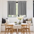 thumbnail image 2 of Lapalife Blackout Kitchen Curtains 36 Inches Long 2 Panels, Rod Pocket Short Curtains for Samll Windows Thermal Insulated Cafe Curtains for Kitchen Bathroom Basement, Grey, 2 of 8