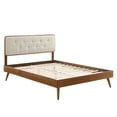 thumbnail image 4 of Modway Bridgette King Wood Platform Bed with Splayed Legs in Walnut/Beige, 4 of 12
