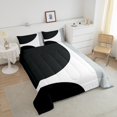 thumbnail image 4 of Erosebridal Contemporary Abstract Bedding Twin Comforter Set, Black White Gray Down Comforter Microfiber 2-Piece, 4 of 8